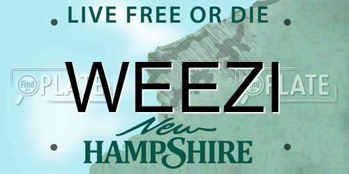 WEEZI New Hampshire License Plate