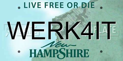 WERK4IT New Hampshire License Plate