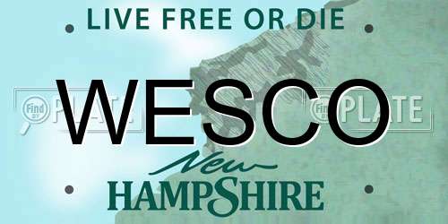WESCO New Hampshire License Plate