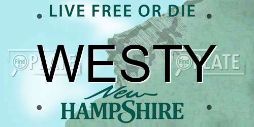 WESTY New Hampshire License Plate