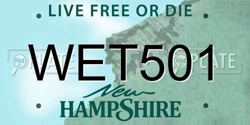 WET501 New Hampshire License Plate