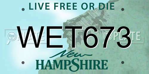 WET673 New Hampshire License Plate