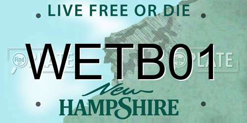 WETB01 New Hampshire License Plate