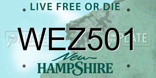 WEZ501 New Hampshire License Plate