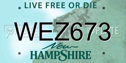 WEZ673 New Hampshire License Plate