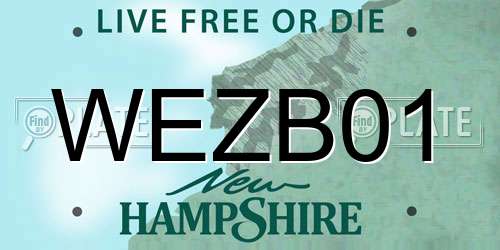 WEZB01 New Hampshire License Plate