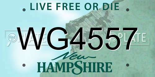 WG4557 New Hampshire License Plate