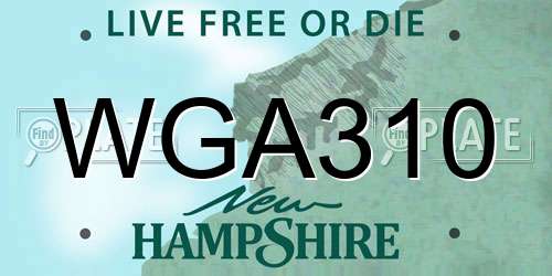 WGA310 New Hampshire License Plate