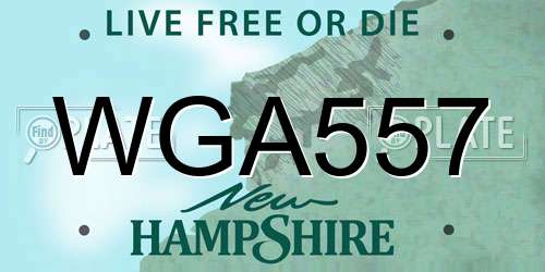 WGA557 New Hampshire License Plate