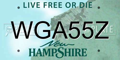 WGA55Z New Hampshire License Plate
