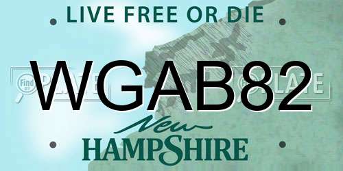 WGAB82 New Hampshire License Plate