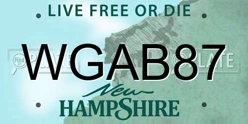 WGAB87 New Hampshire License Plate