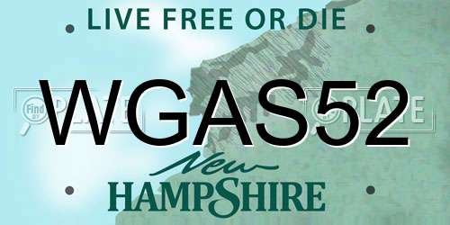 WGAS52 New Hampshire License Plate