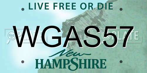 WGAS57 New Hampshire License Plate
