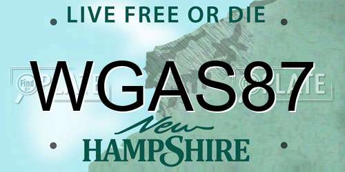 WGAS87 New Hampshire License Plate