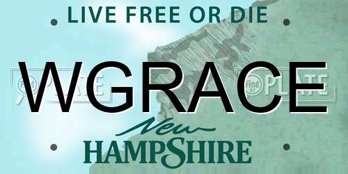 WGRACE New Hampshire License Plate