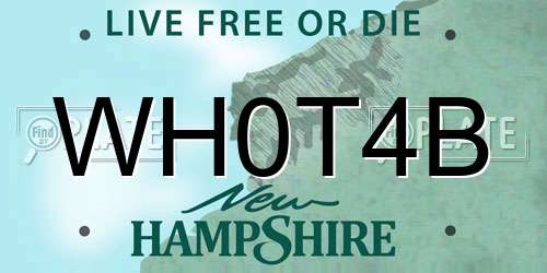 WH0T4B New Hampshire License Plate