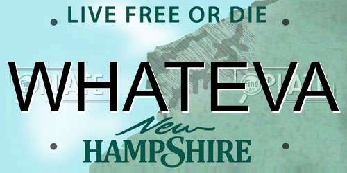 WHATEVA New Hampshire License Plate