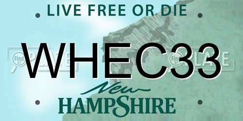 WHEC33 New Hampshire License Plate