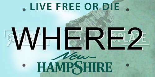 WHERE2 New Hampshire License Plate