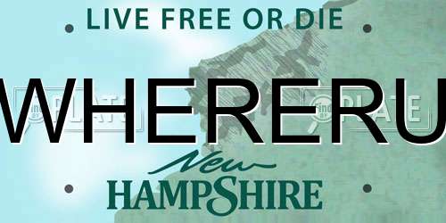 WHERERU New Hampshire License Plate