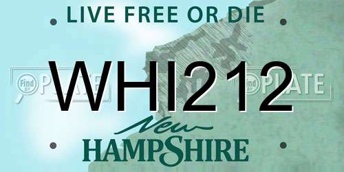 WHI212 New Hampshire License Plate