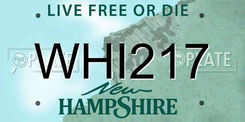 WHI217 New Hampshire License Plate