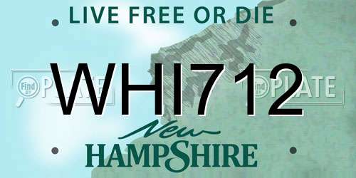 WHI712 New Hampshire License Plate