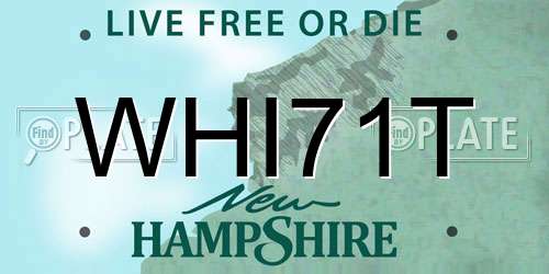 WHI71T New Hampshire License Plate