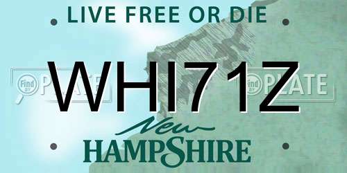 WHI71Z New Hampshire License Plate