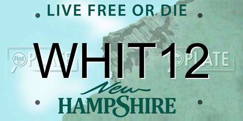 WHIT12 New Hampshire License Plate
