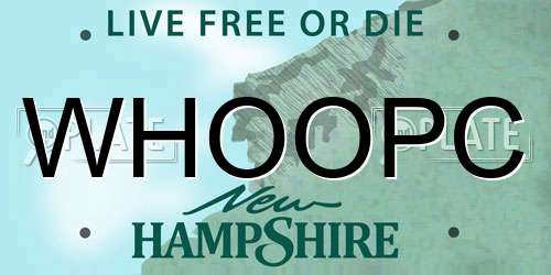 WHOOPC New Hampshire License Plate