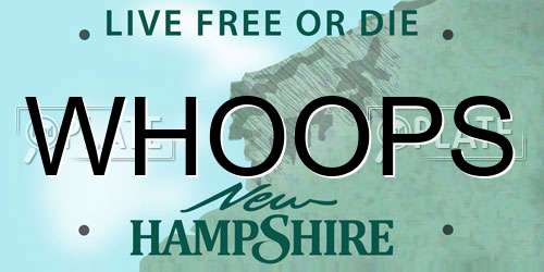 WHOOPS New Hampshire License Plate