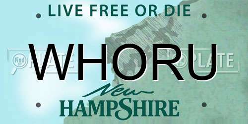 WHORU New Hampshire License Plate