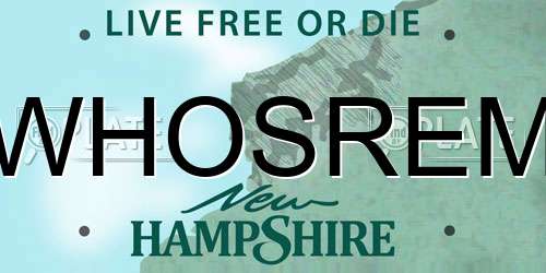 WHOSREM New Hampshire License Plate