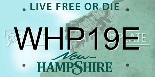 WHP19E New Hampshire License Plate