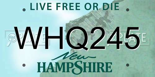 WHQ245 New Hampshire License Plate