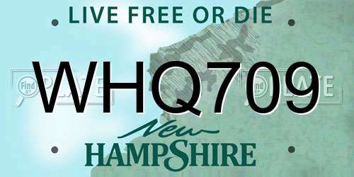 WHQ709 New Hampshire License Plate