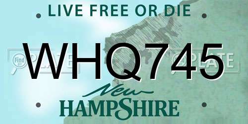 WHQ745 New Hampshire License Plate