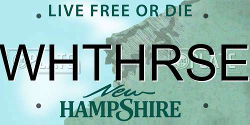 WHTHRSE New Hampshire License Plate
