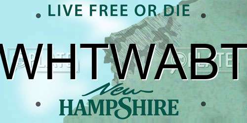 WHTWABT New Hampshire License Plate