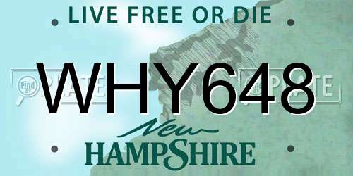 WHY648 New Hampshire License Plate