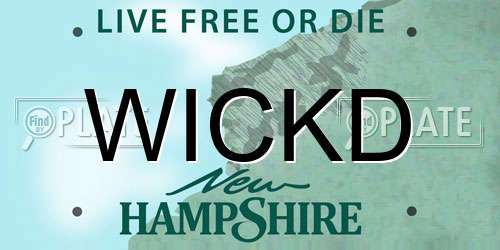 WICKD New Hampshire License Plate