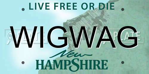WIGWAG New Hampshire License Plate