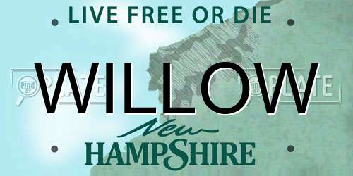 WILLOW New Hampshire License Plate
