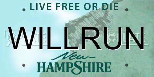 WILLRUN New Hampshire License Plate