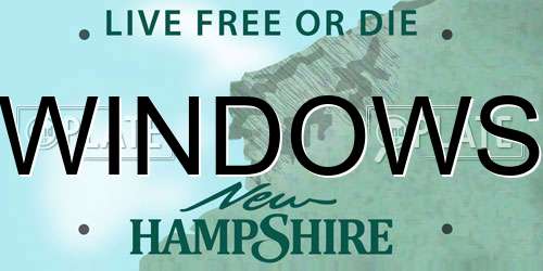 WINDOWS New Hampshire License Plate