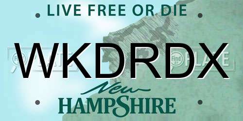 WKDRDX New Hampshire License Plate