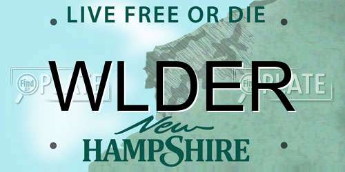 WLDER New Hampshire License Plate