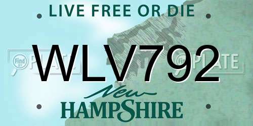 WLV792 New Hampshire License Plate